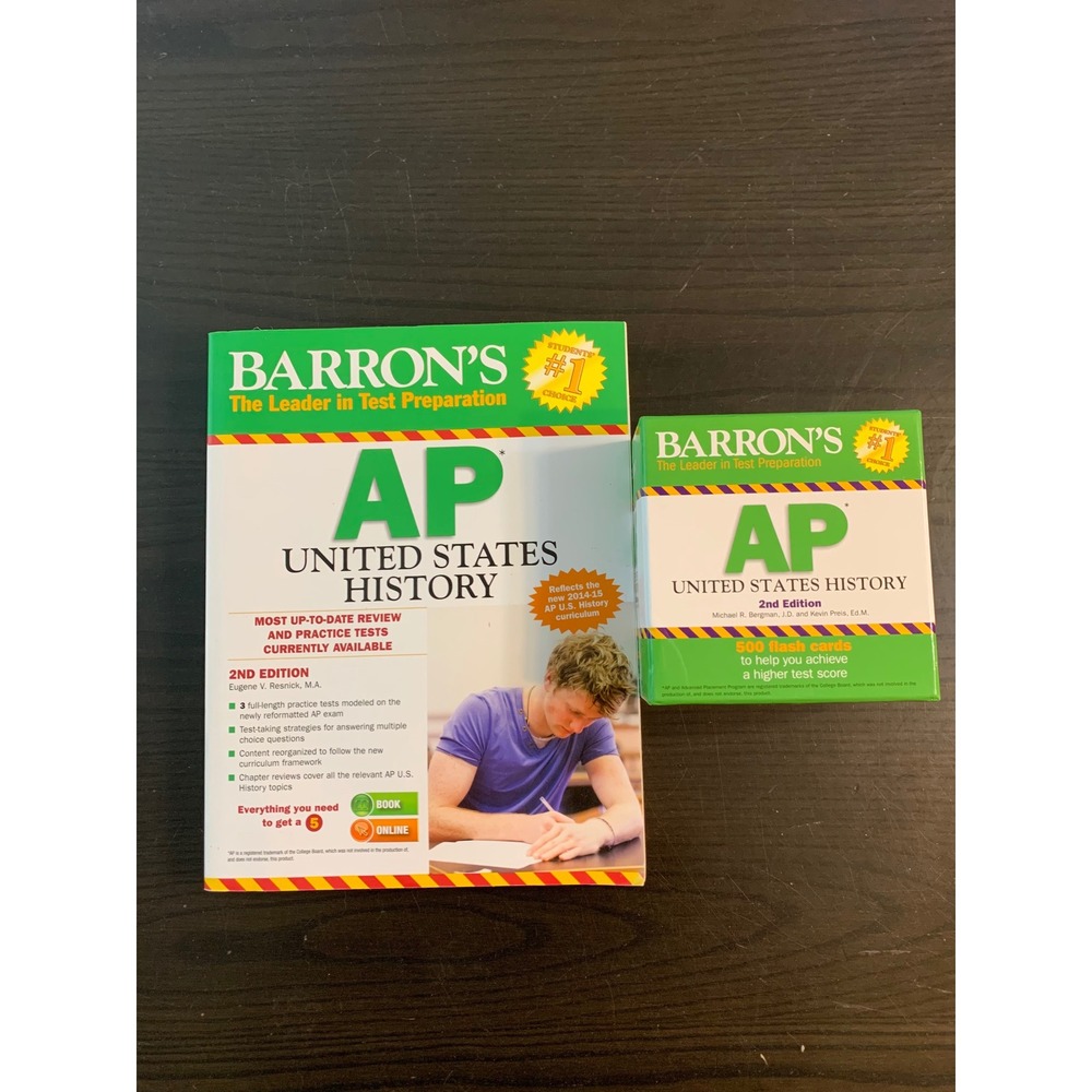 Barron's AP United States History 2nd Edition Book and 500 Flash‎ Cards Set